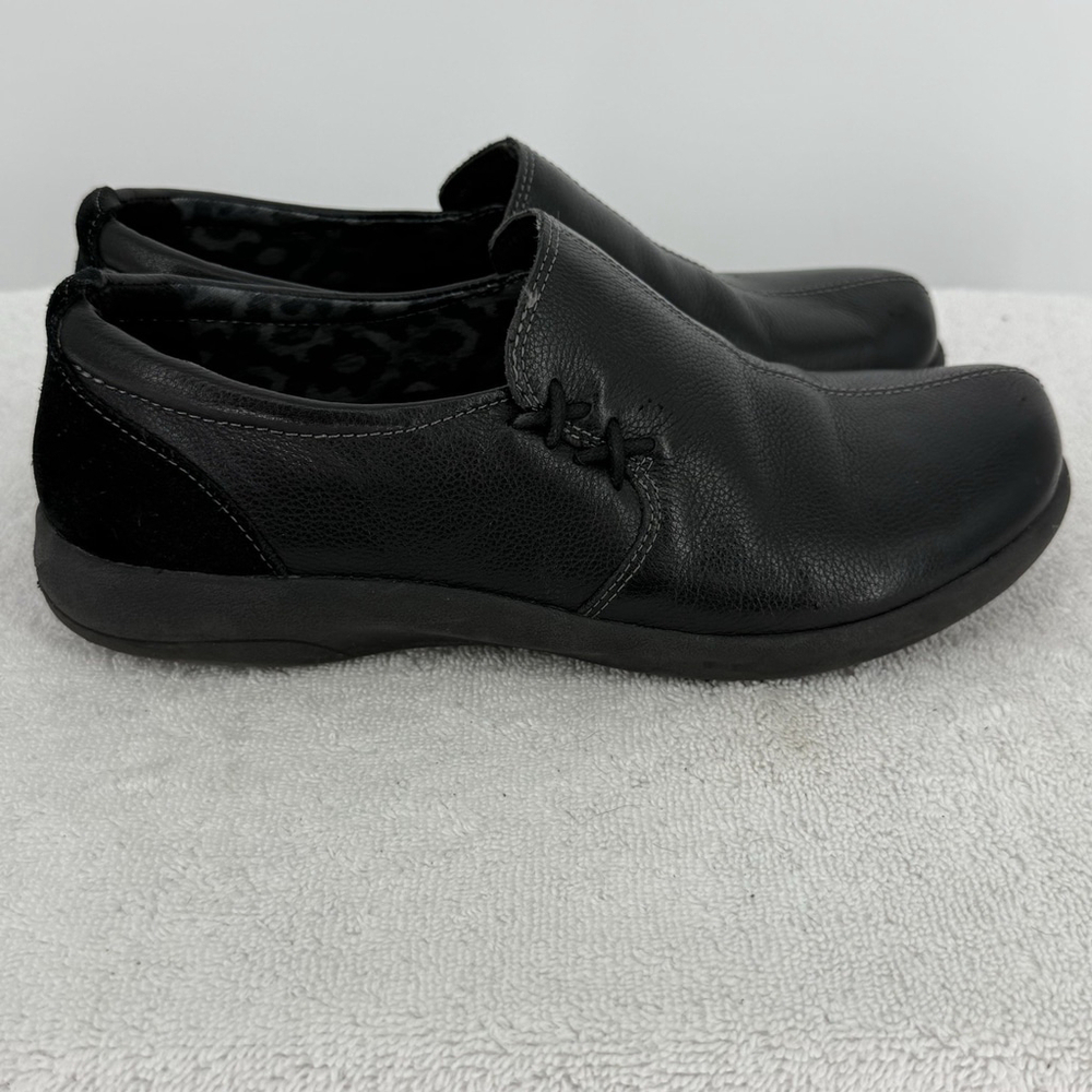Abeo Shoes Women’s 6.5 Eastbourne Leather Slip On Comfort Cushion Black